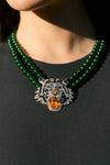 Green Tiger Eye Statement Necklace
