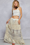 Long Crochet A-Line Boho Skirt