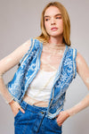 Western Embroidered Denim Vest