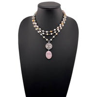 "I Follow My Heart" Hummingbird Long Rosary Chain Necklace