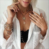 "Joy" Butterfly Long Rosary Chain Necklace