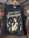 Here Comes Trouble Muscle Crop Tank Top