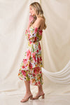 Floral Off Shoulder Boho Midi Dress