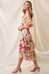Floral Off Shoulder Boho Midi Dress