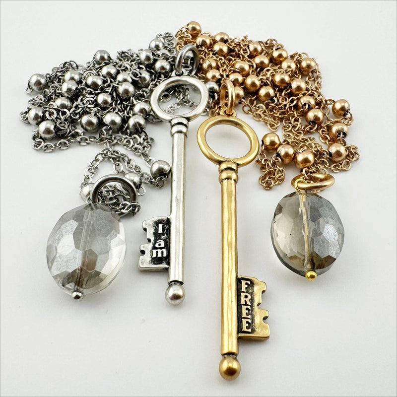 "I Am Free" Key Dainty Necklace