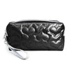 Heart Pattern Embossed Pouch w Wrist Strap Make Up Bag