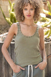 Stud Scoop Neck Tank Top