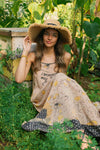 Milk & Honey Bohéme Long Maxi Slip Dress w/ Bee & Sunflowers