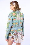Lucinda Embroidered Denim Motorcycle Jacket