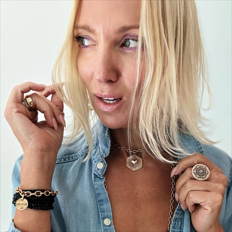 "I Don't Give a Fuck" Shining Heart Essential Necklace