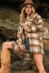 Plaid Fringe Bottom Fleece Jacket