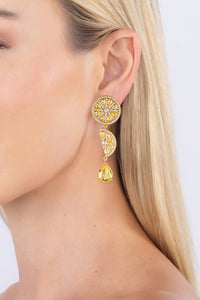 Lemon Squeeze 18K Gold Plated CZ Drop Earrings