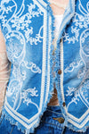 Western Embroidered Denim Vest