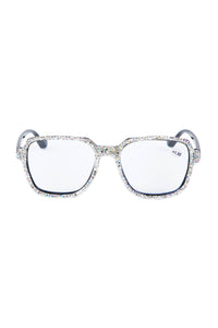 Handmade Large Frame Square AB Rhinestone Readers
