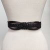 Hand Braided Leather Belt with Silver Floral Etched Buckle