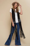 Long Vegan Suede Friend Vest