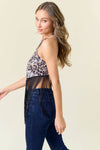 Halter Cheetah Fringe Top