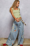 Flower Belt with Wood Beaded Buckle