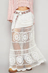 Long Crochet A-Line Boho Skirt