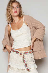 Floral Beaded Buckle Belt