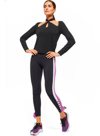 Pink Striped Tie Legging