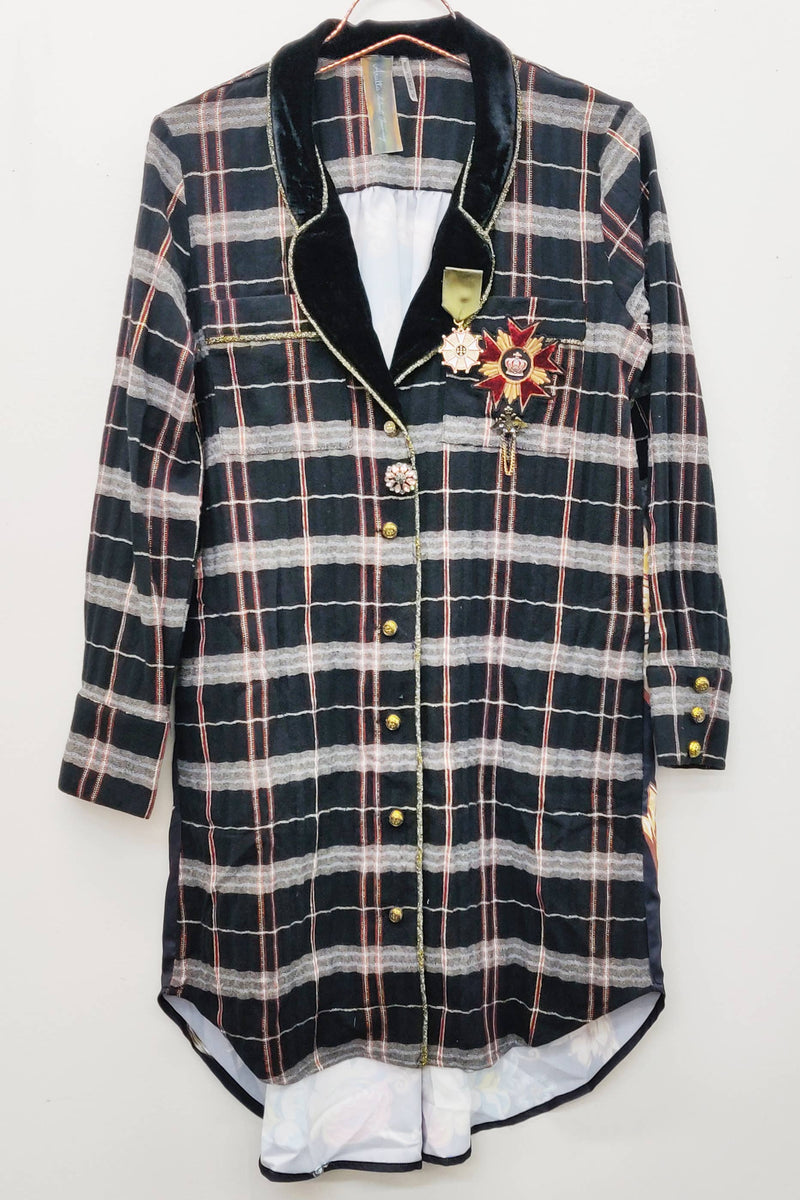 Queen Rules Shirt Dress Silk Back