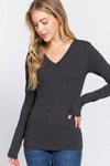 Long Sleeve V-neck Top