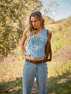 Corset Fitted Denim Vest