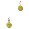 Tennis Ball Enamel Charm Post Ring Earrings