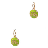 Tennis Ball Enamel Charm Post Ring Earrings