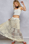 Long Crochet A-Line Boho Skirt