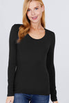 Long Sleeve Scoop Neck Top