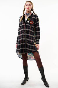 Queen Rules Shirt Dress Silk Back