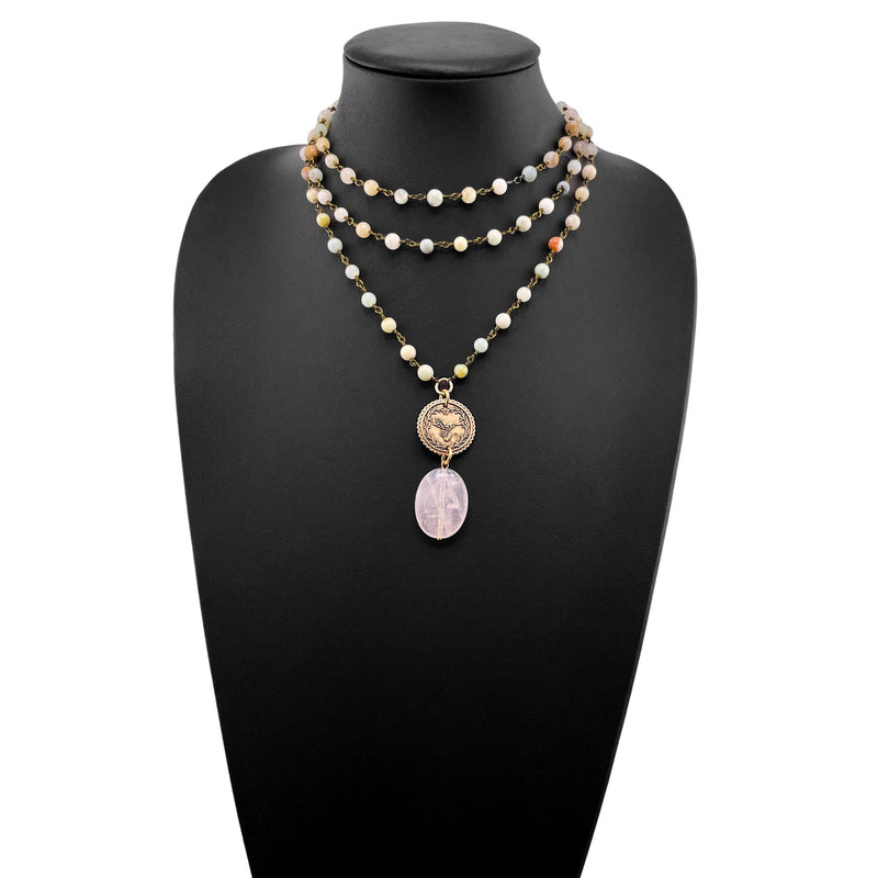 "I Follow My Heart" Hummingbird Long Rosary Chain Necklace