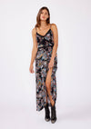 Floral Spaghetti Strap Lace Trim Maxi Dress