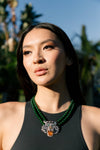 Green Tiger Eye Statement Necklace