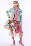 Lucinda Embroidered Denim Motorcycle Jacket
