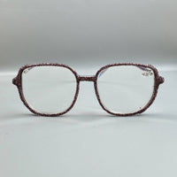 Purple Handmade Rhinestone Large Frame Round Reader