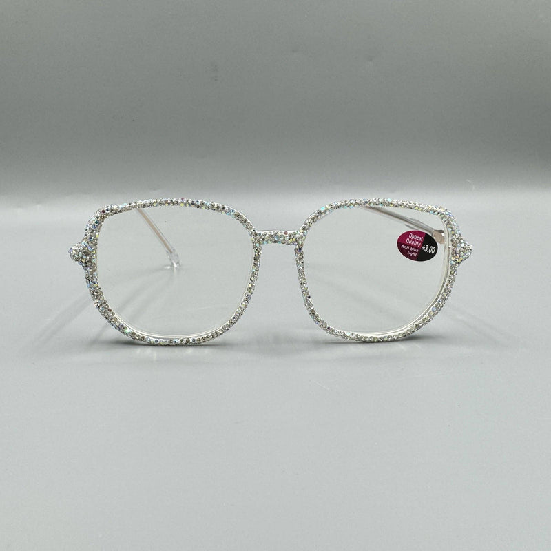 AB Rhinestone Handmade Large Frame Round Reader