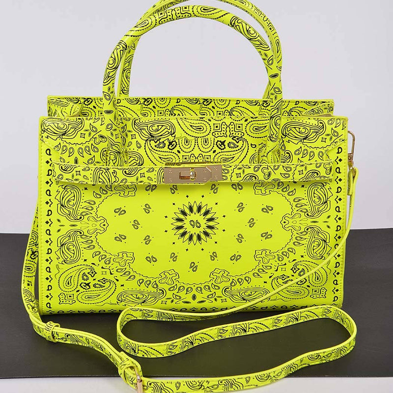 Neon Bandana Print Tote Bag