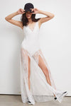 Sheer Lace Overlay Bodysuit Dress
