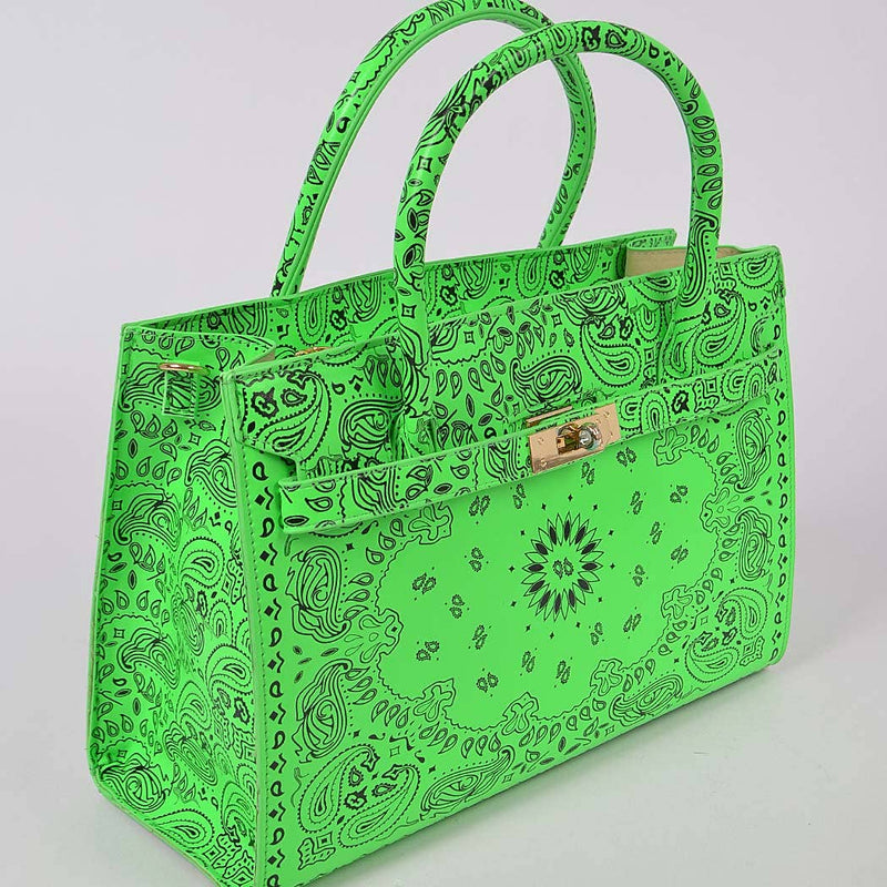 Neon Bandana Print Tote Bag
