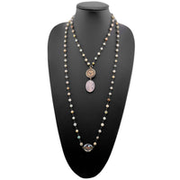 "I Follow My Heart" Hummingbird Long Rosary Chain Necklace