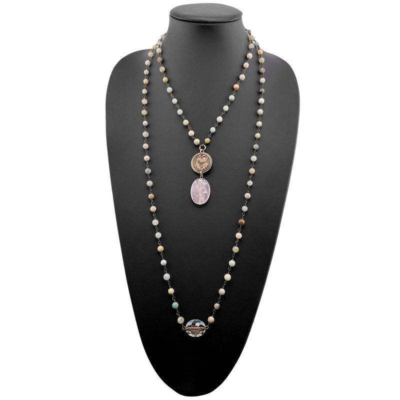 "I Follow My Heart" Hummingbird Long Rosary Chain Necklace