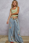 Flower Belt with Wood Beaded Buckle