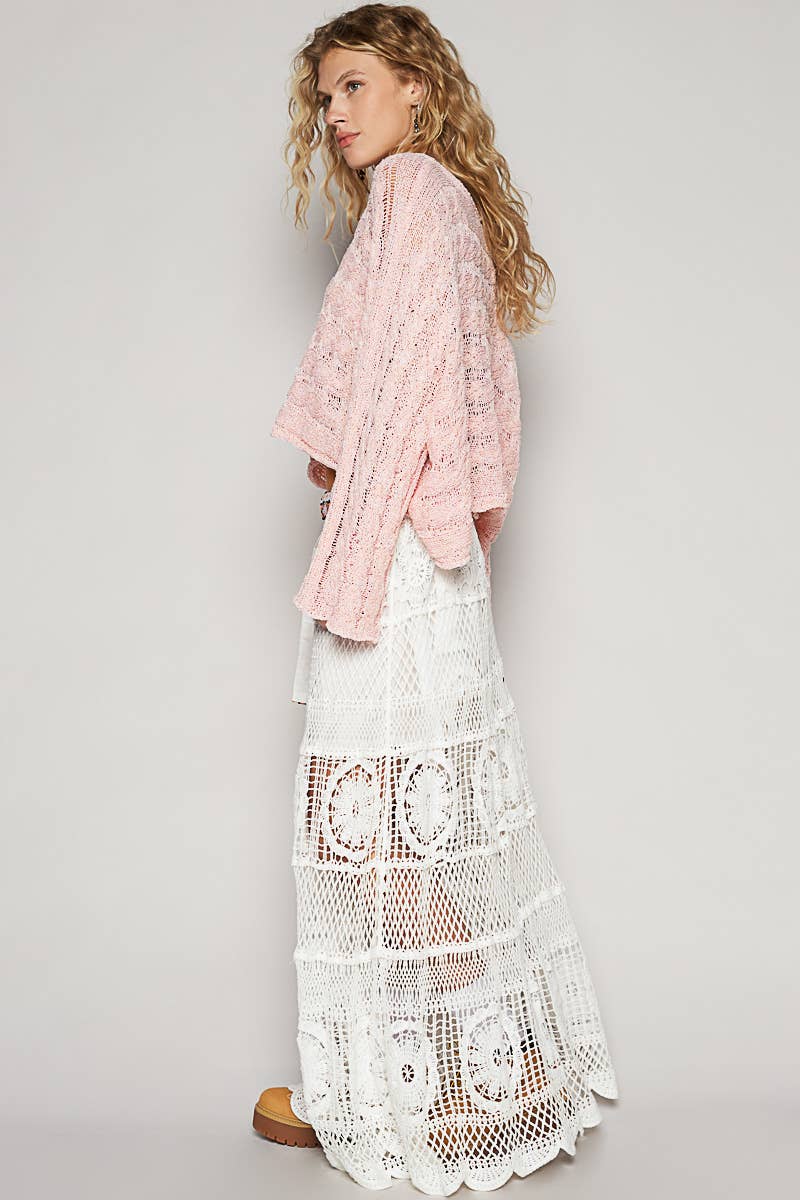 Long Crochet A-Line Boho Skirt