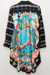 Queen Rules Shirt Dress Silk Back