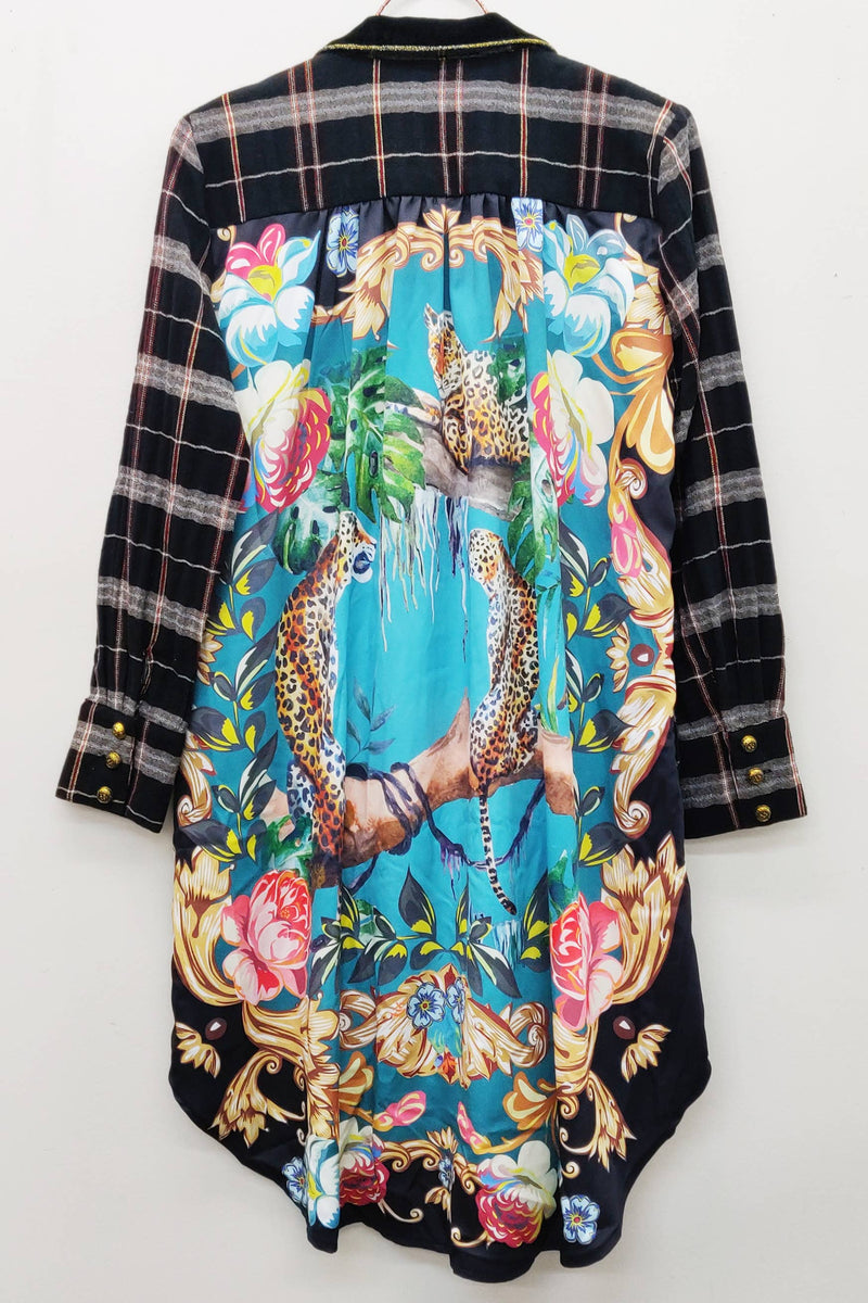 Queen Rules Shirt Dress Silk Back