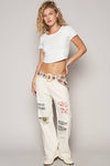 Floral Beaded Buckle Belt