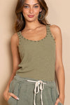 Stud Scoop Neck Tank Top